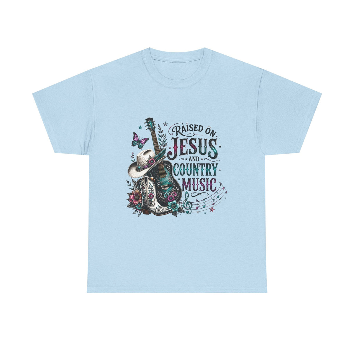 Raised on Jesus and Country Music T-Shirt - Westport Cove