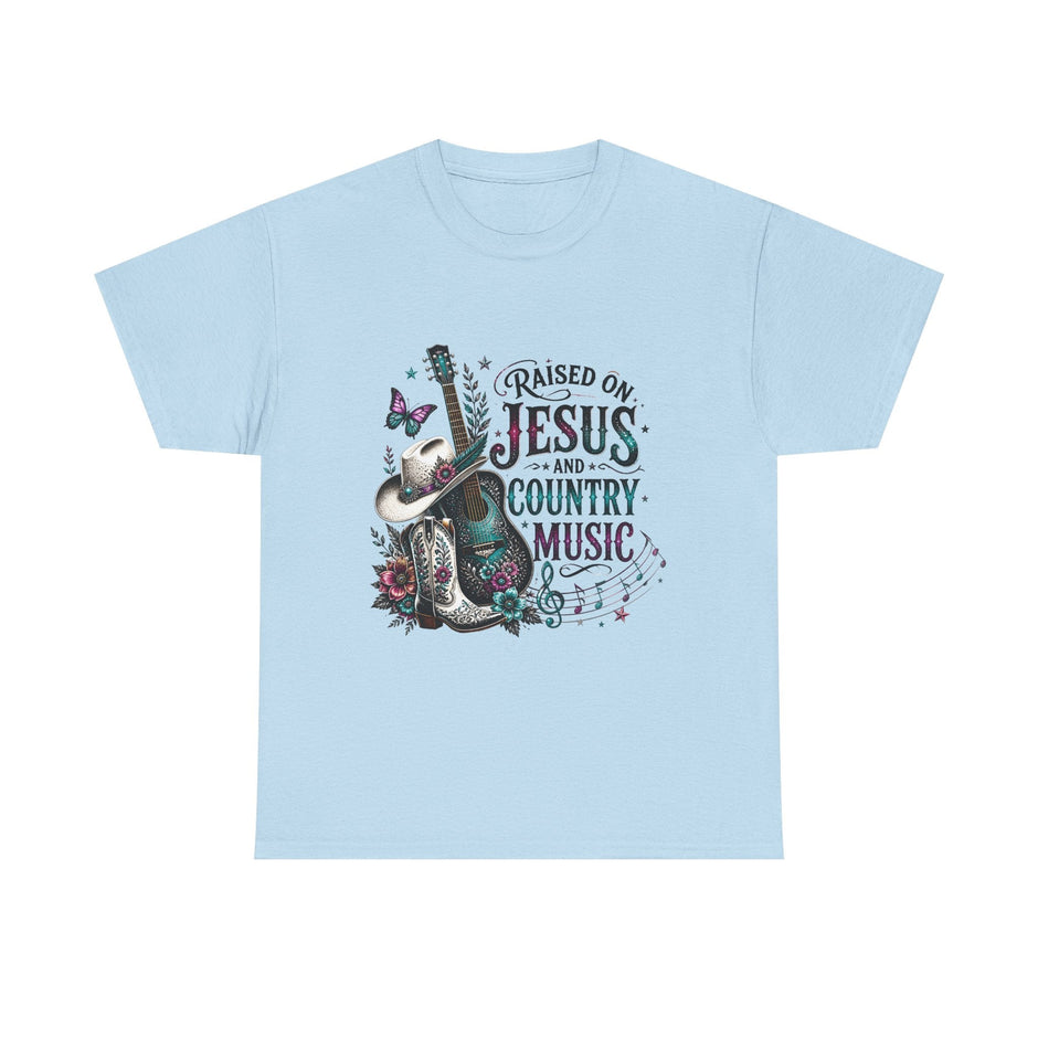 Raised on Jesus and Country Music T-Shirt - Westport Cove