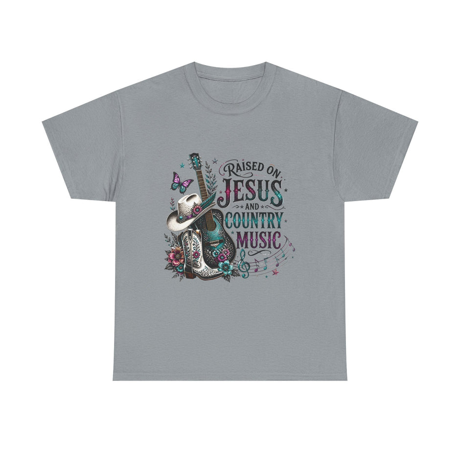 Raised on Jesus and Country Music T-Shirt - Westport Cove