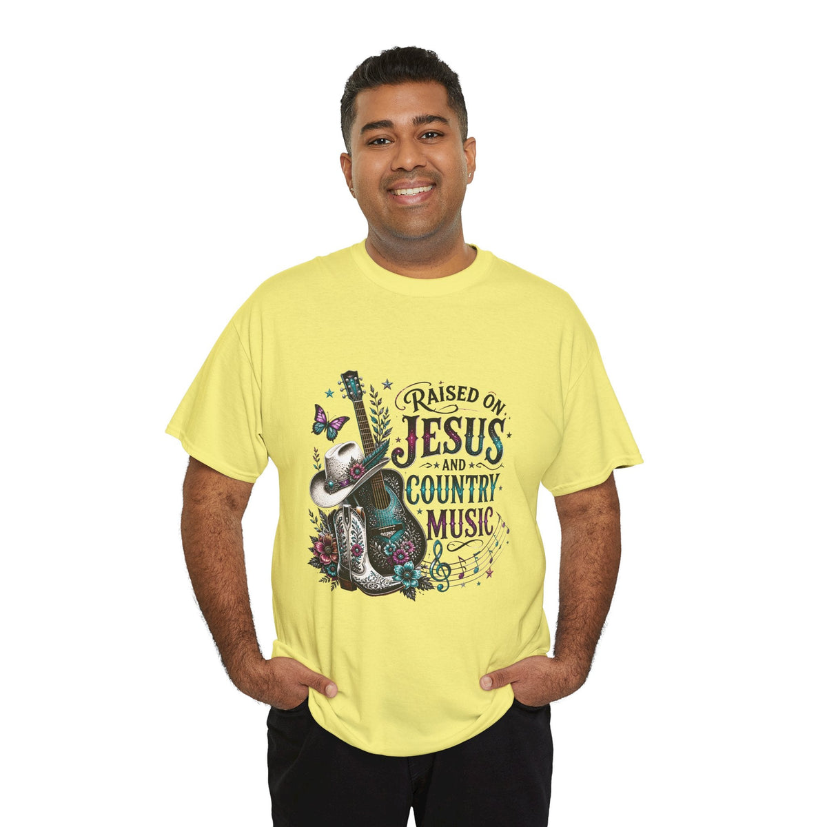 Raised on Jesus and Country Music T-Shirt - Westport Cove