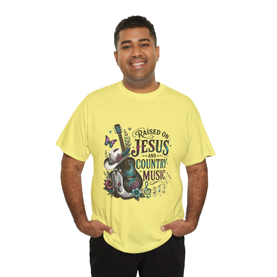 Raised on Jesus and Country Music T-Shirt - Westport Cove