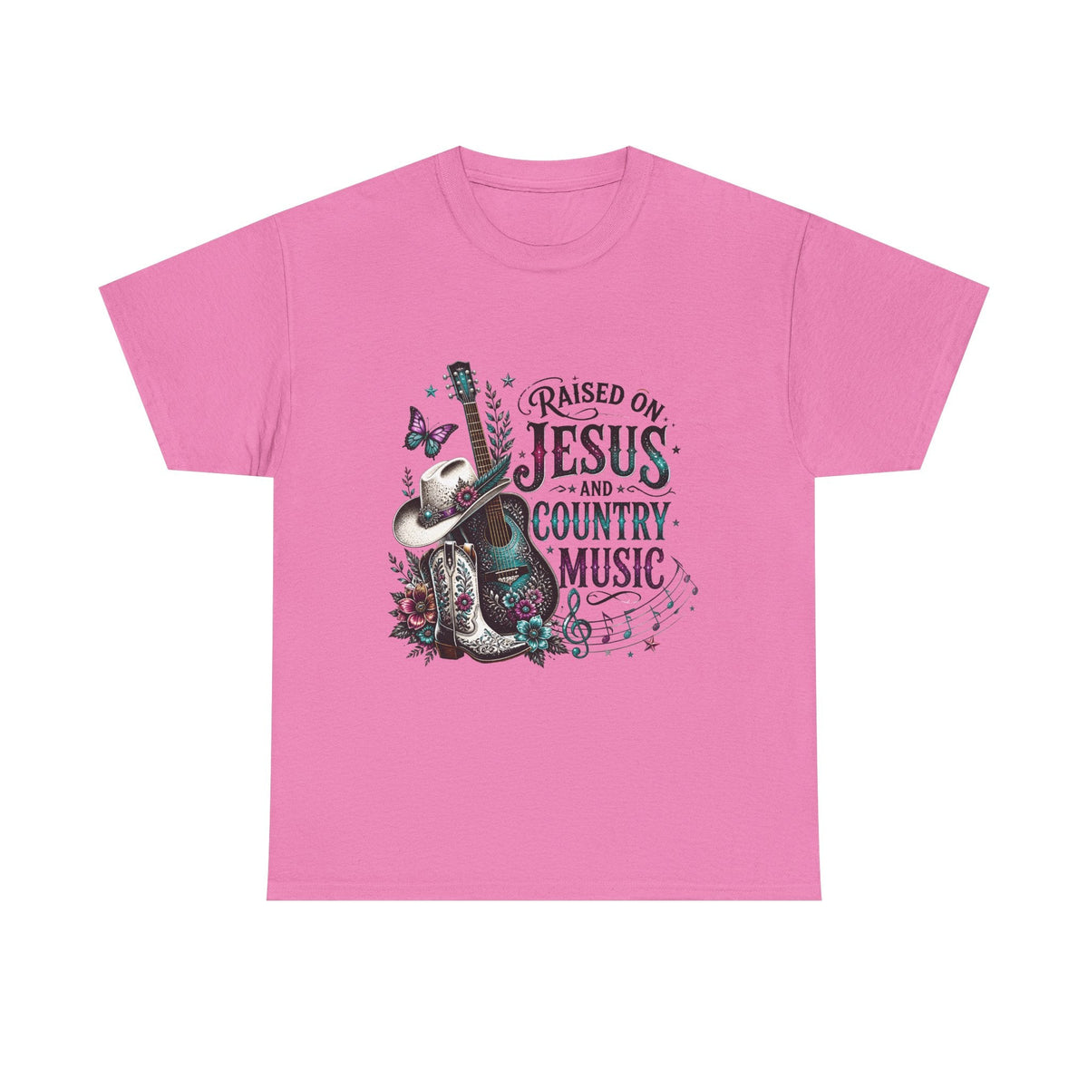 Raised on Jesus and Country Music T-Shirt - Westport Cove