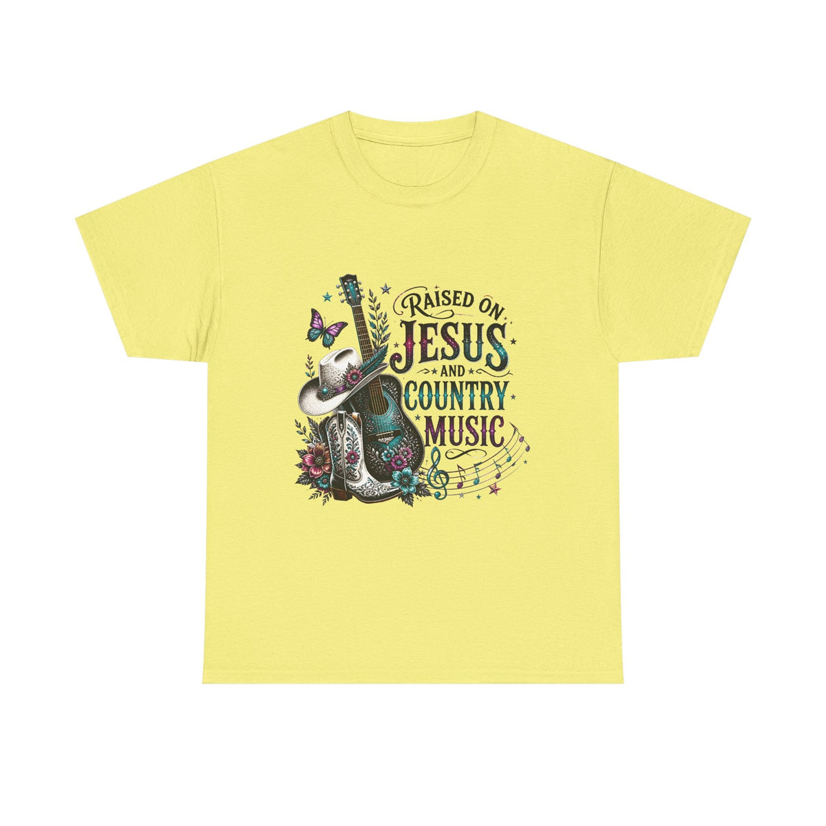 Raised on Jesus and Country Music T-Shirt - Westport Cove