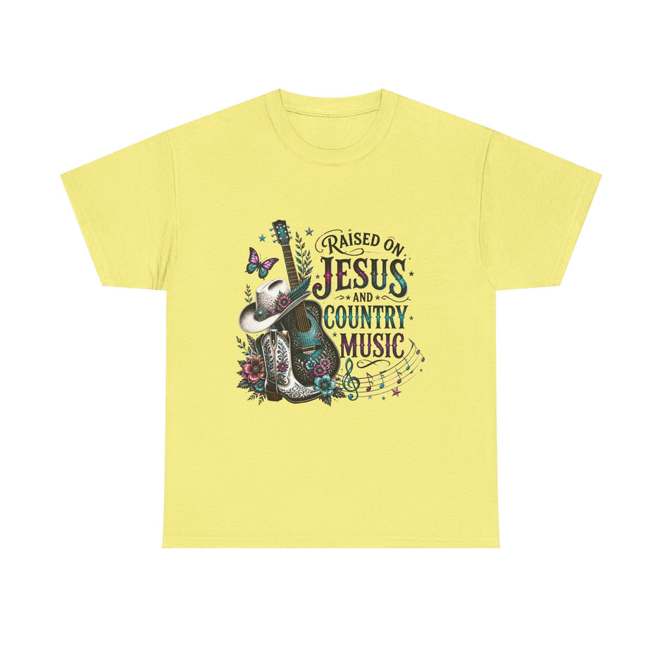 Raised on Jesus and Country Music T-Shirt - Westport Cove
