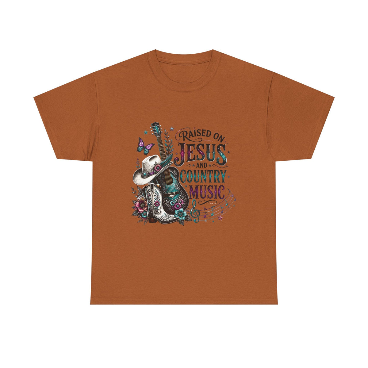 Raised on Jesus and Country Music T-Shirt - Westport Cove