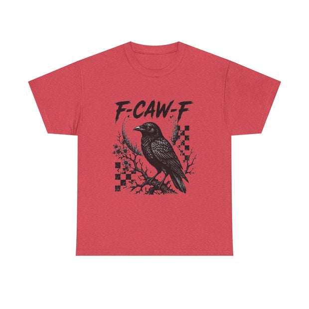 Raven Graphic Tee — "F-CAW-F" Punk Crow Shirt - Westport Cove