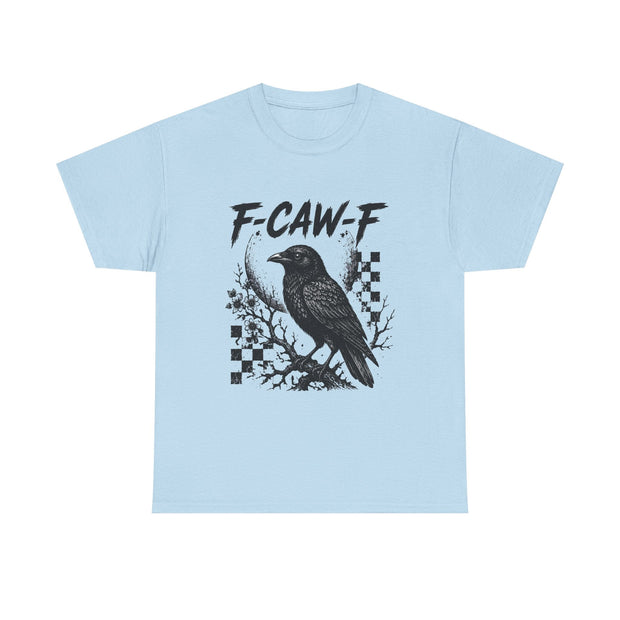 Raven Graphic Tee — "F-CAW-F" Punk Crow Shirt - Westport Cove