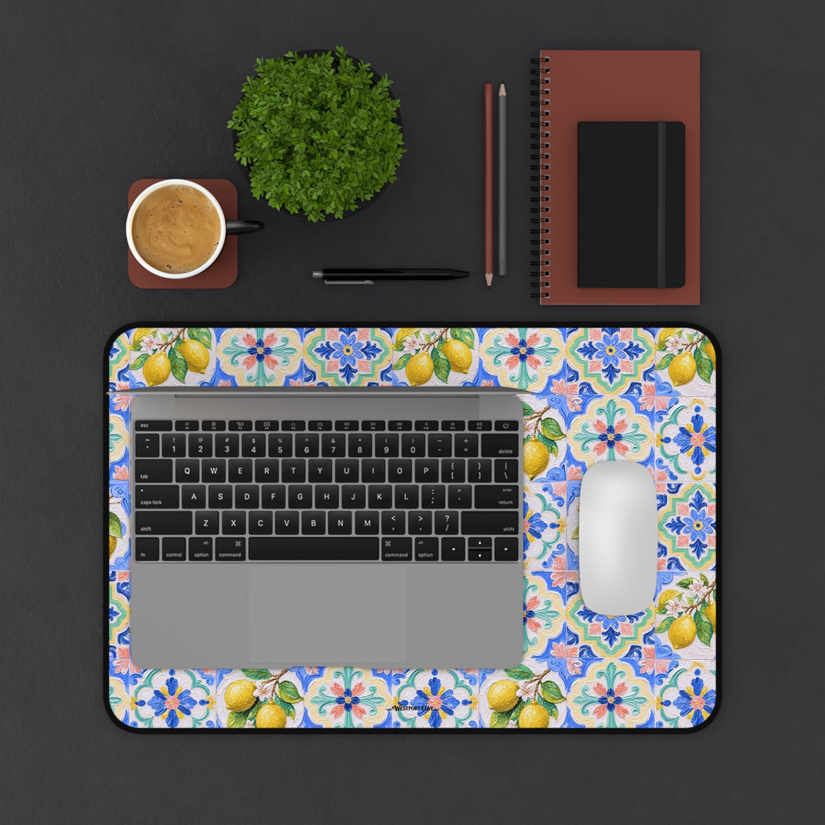 Santorini Lemon - Launch Pad - Desk Mat - Westport Cove