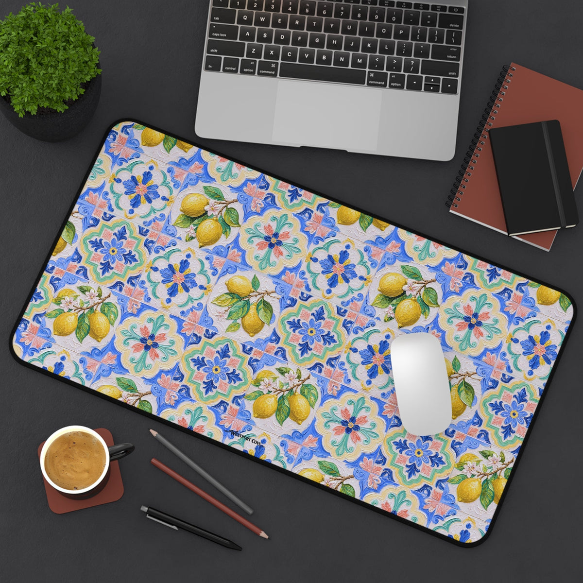 Santorini Lemon - Launch Pad - Desk Mat - Westport Cove