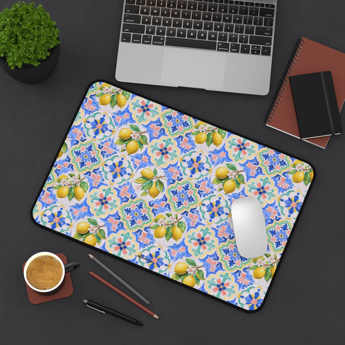 Santorini Lemon - Launch Pad - Desk Mat - Westport Cove