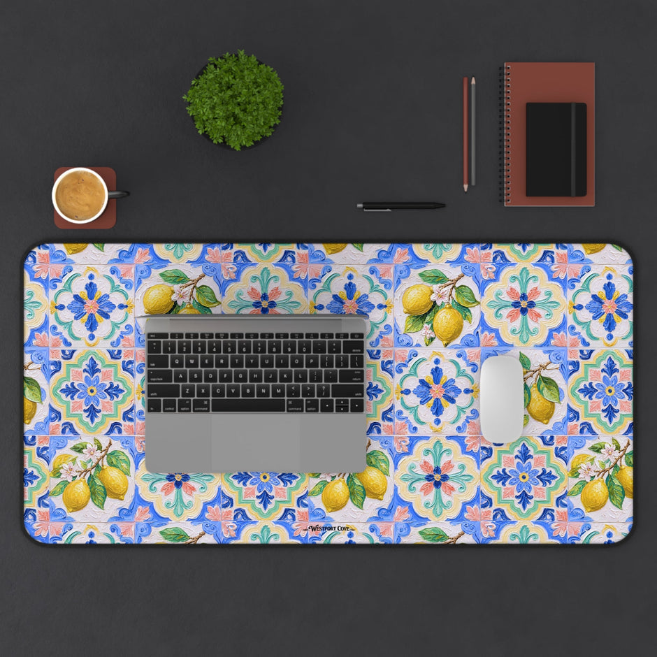 Santorini Lemon - Launch Pad - Desk Mat - Westport Cove