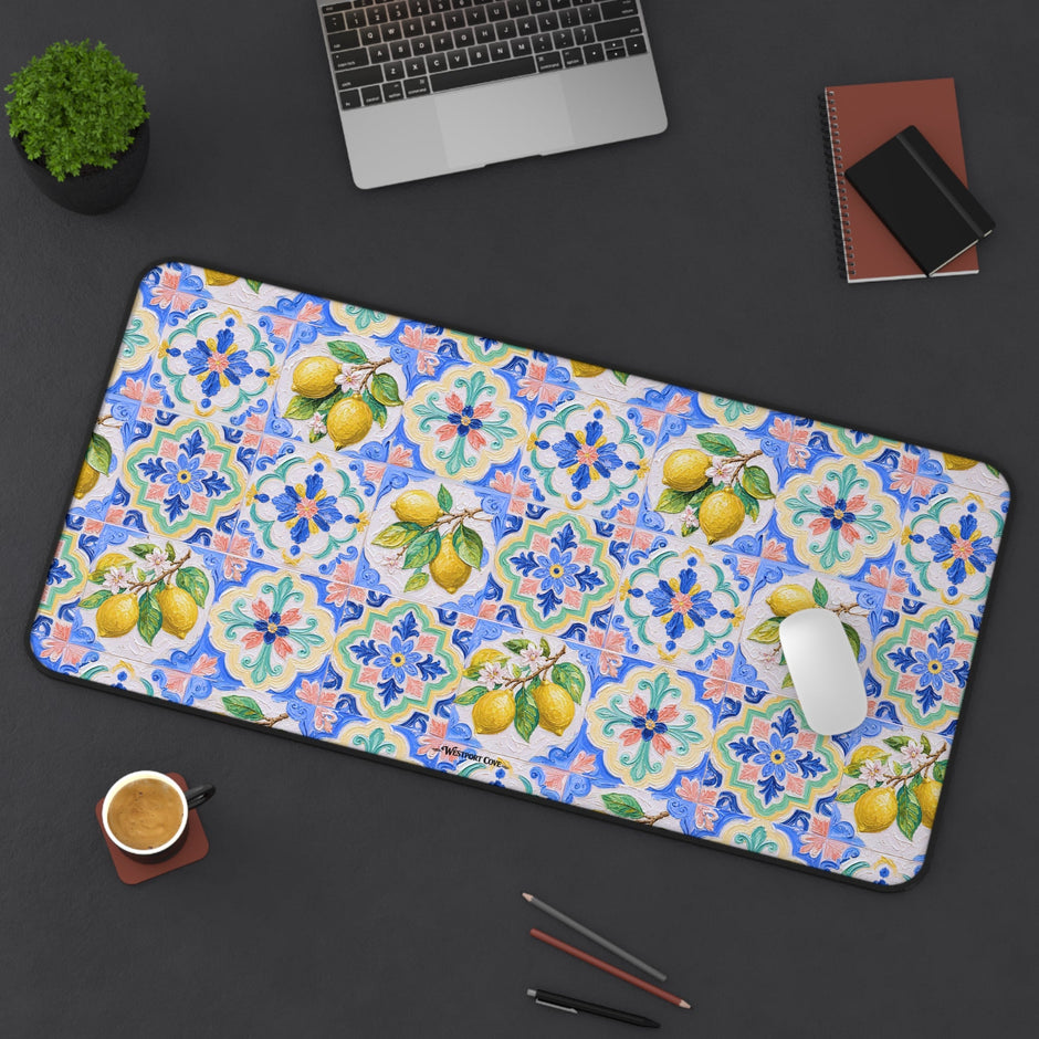 Santorini Lemon - Launch Pad - Desk Mat - Westport Cove