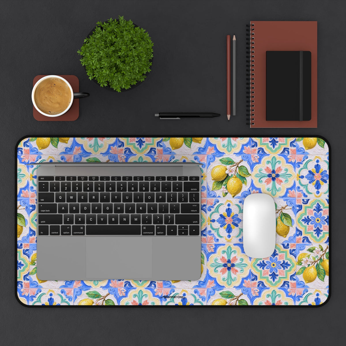 Santorini Lemon - Launch Pad - Desk Mat - Westport Cove