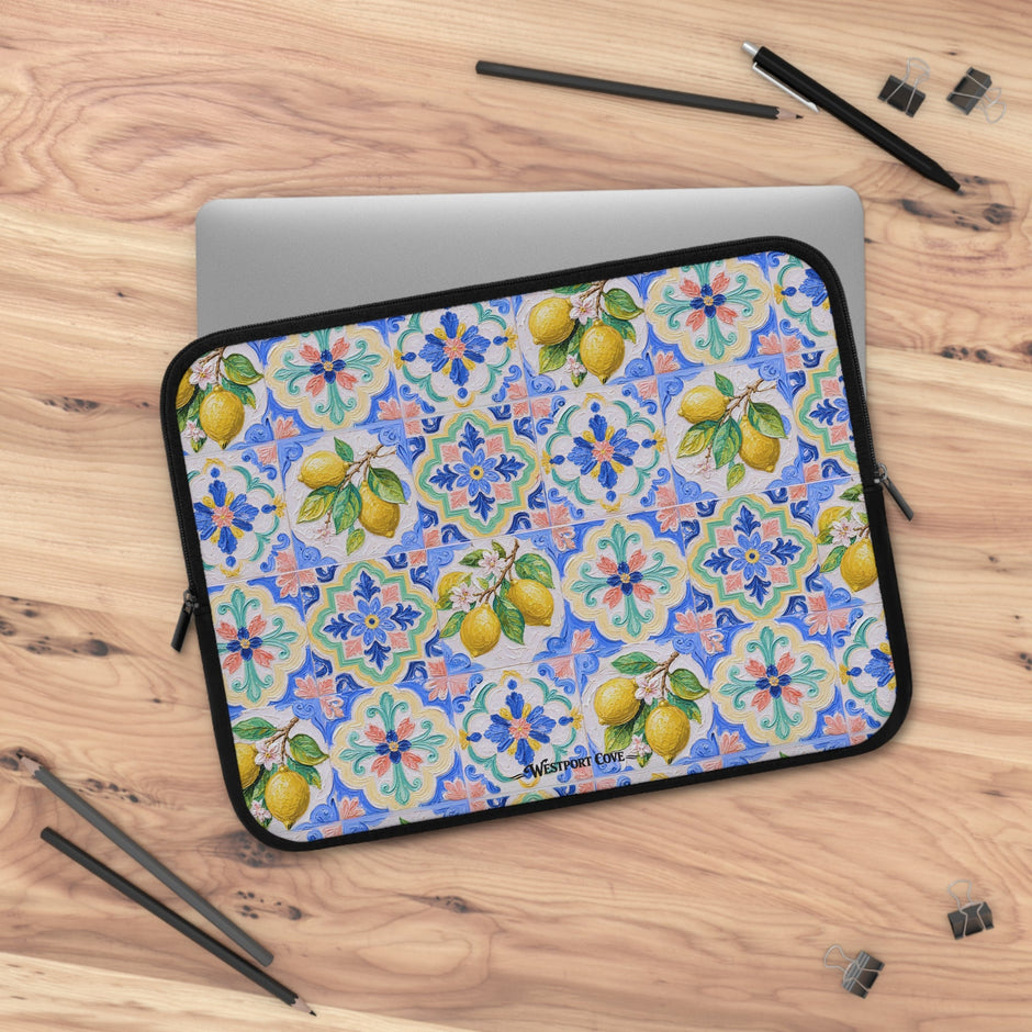 Santorini Lemon - Safe Harbor Laptop Sleeve - Westport Cove