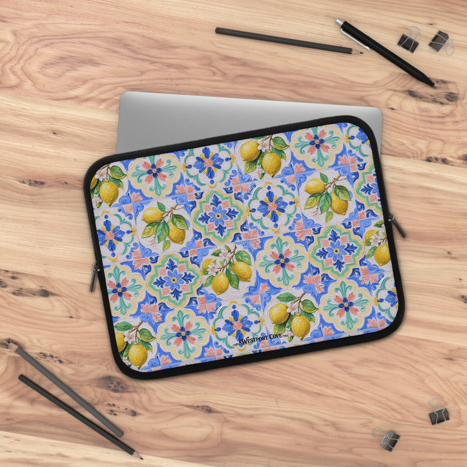 Santorini Lemon - Safe Harbor Laptop Sleeve - Westport Cove