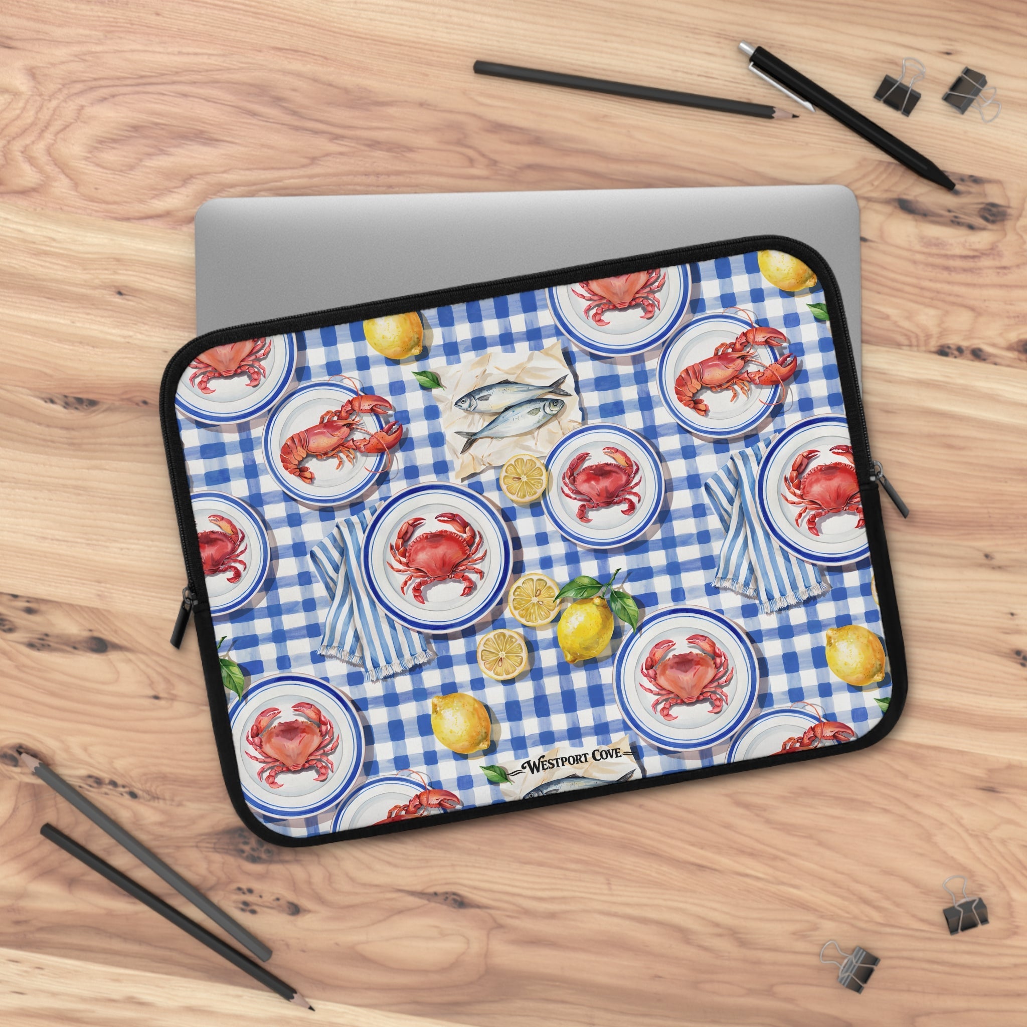 Seafood Picnic - Safe Harbor Laptop Sleeve - Westport Cove