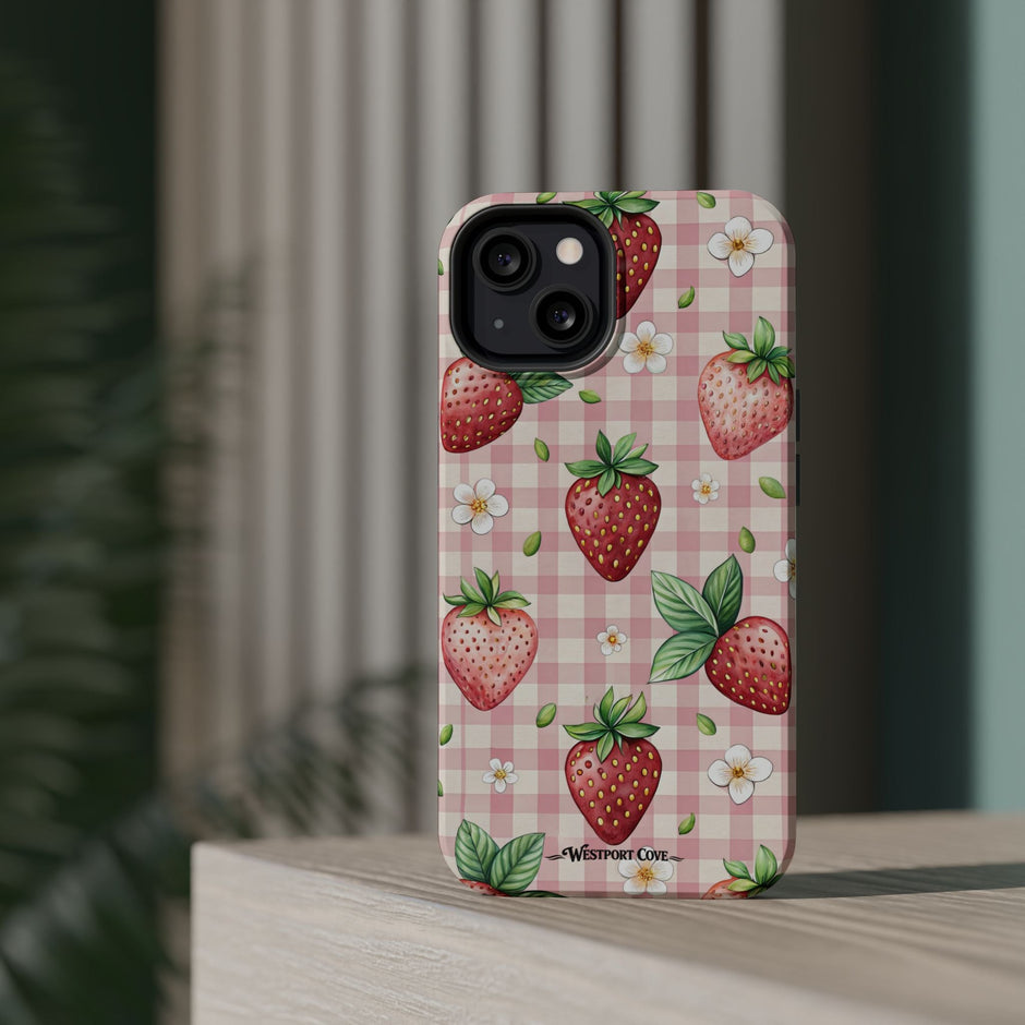 Strawberry Gingham - Extreme MagSafe Phone Case - Westport Cove