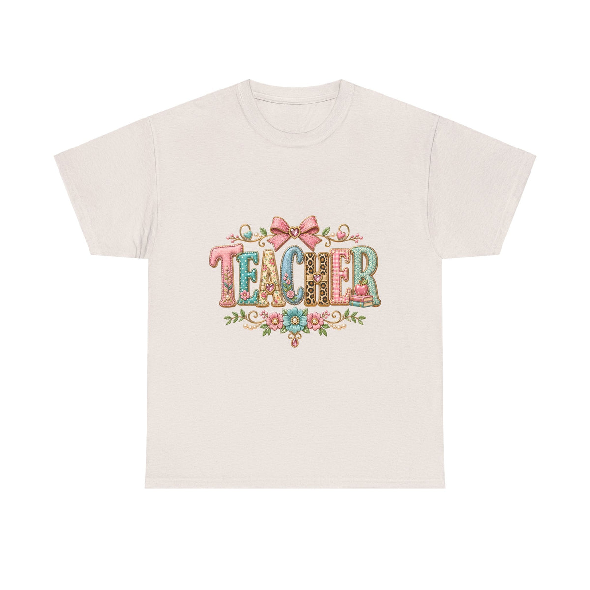 Teacher Floral Graphic Tee — Vintage Bow & Floral 