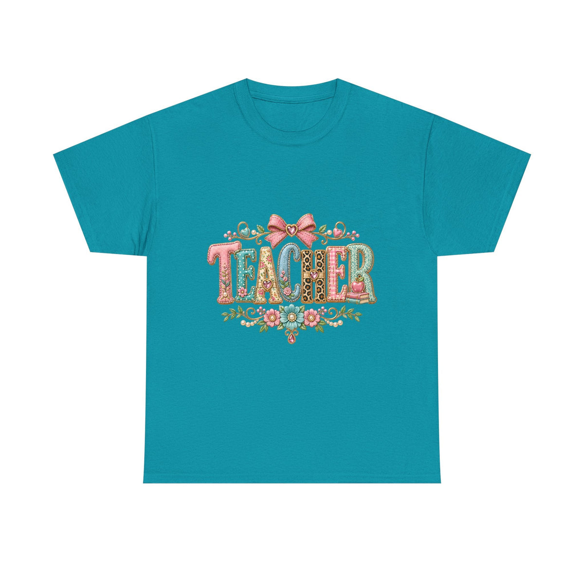 Teacher Floral Graphic Tee — Vintage Bow & Floral 