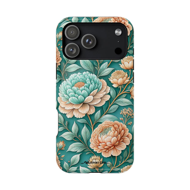 Teal Peony - Extreme MagSafe Phone Case - Westport Cove