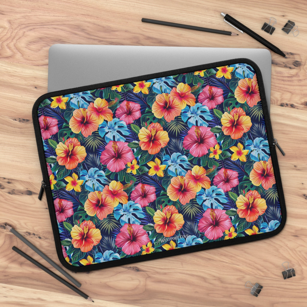 Tropical Hibiscus - Safe Harbor Laptop Sleeve - Westport Cove