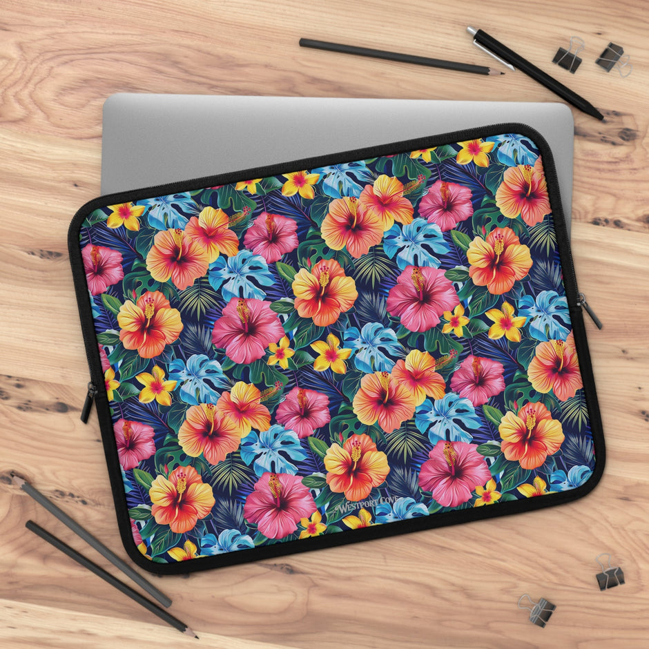 Tropical Hibiscus - Safe Harbor Laptop Sleeve - Westport Cove