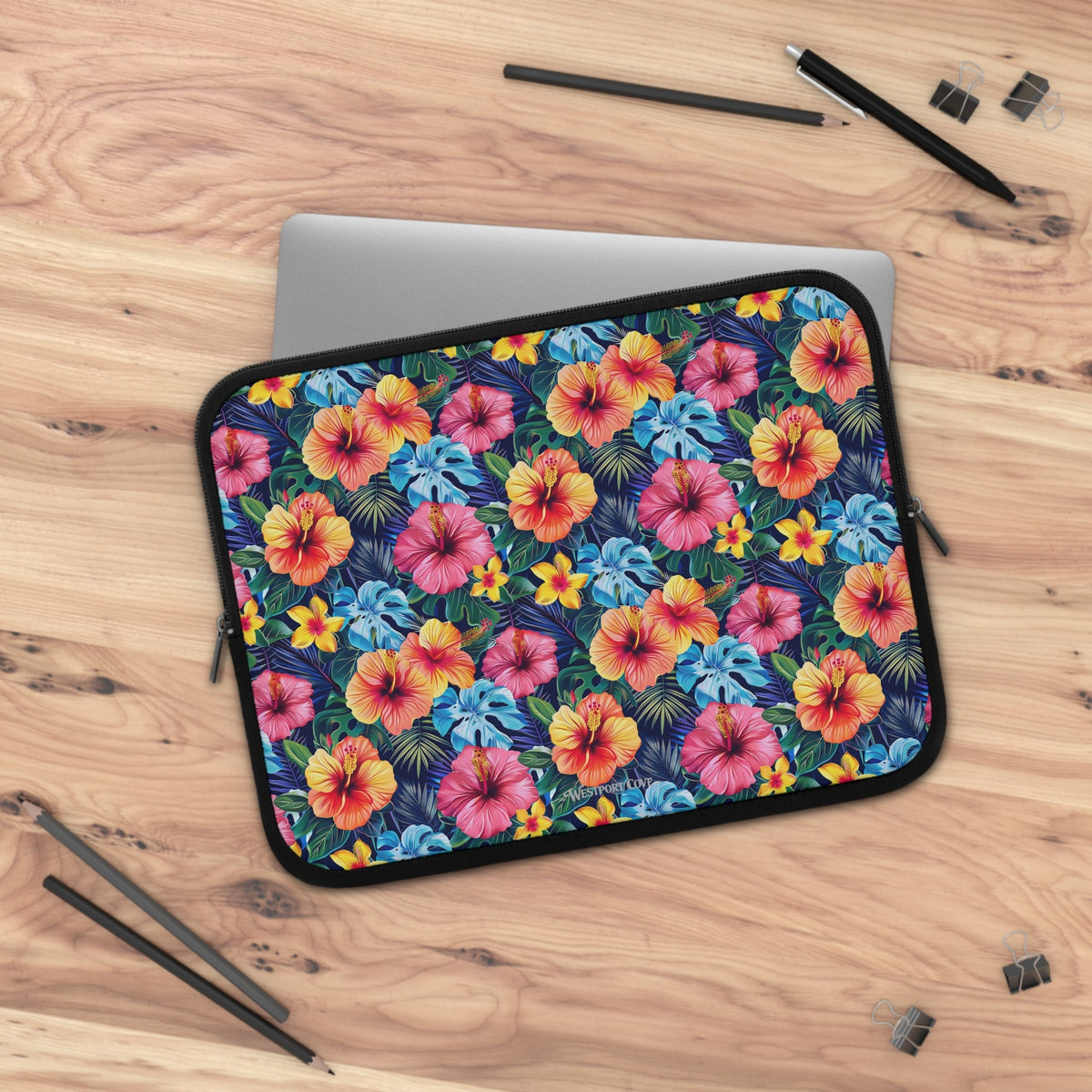 Tropical Hibiscus - Safe Harbor Laptop Sleeve - Westport Cove