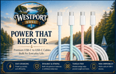 USB-C to USB-C Charger Cord - (1M) - Pure Copper Core - Westport Cove