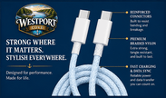 USB-C to USB-C Charger Cord - (1M) - Pure Copper Core - Westport Cove