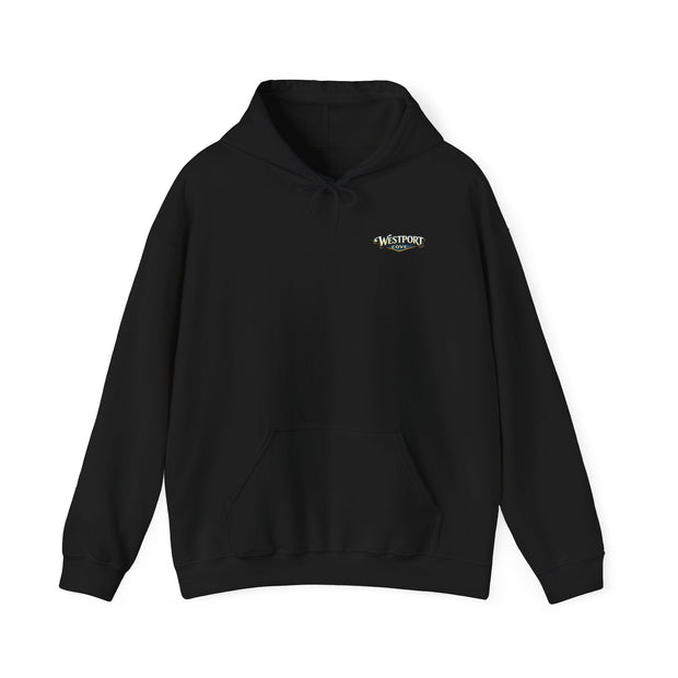 Westport Cove Hoodie — Scenic Lake Cabin Vintage Logo Hooded Sweatshirt - Westport Cove